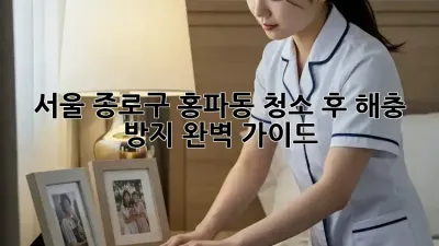 서울 종로구 홍파동, 청소 후 해충 방지 완벽 가이드